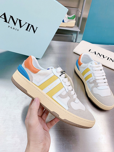 Lanvin latest lace-up fashion casual couple panel shoes 35-44_-98e916d8